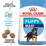 Size Health Nutrition Maxi Puppy Dry Food – Balanced nutrition supporting healthy growth, muscles, bones, and brain development in large breed puppies.