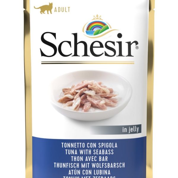 Schesir Cat Pouch Jelly Tuna with Seabass 85g (Min Order- 20pcs)