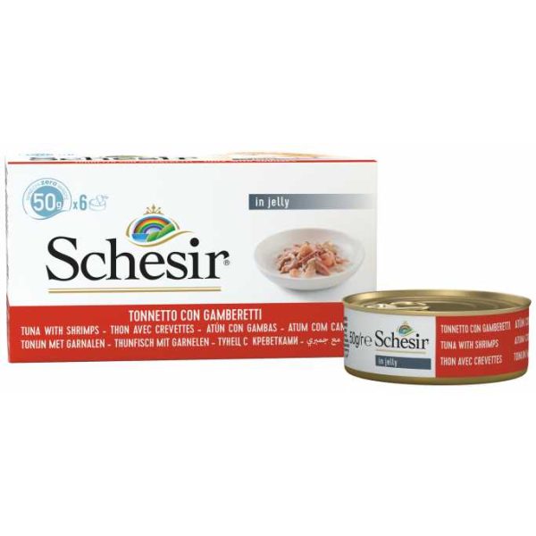 Schesir Cat MultiPack Can Wet Food-Tuna With Shrimps[Weight - 300g]
