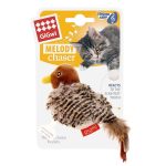 GiGwi Melody Chaser Beige & Brown Bird Shaped Cat Toy with Feathers 1 pcs