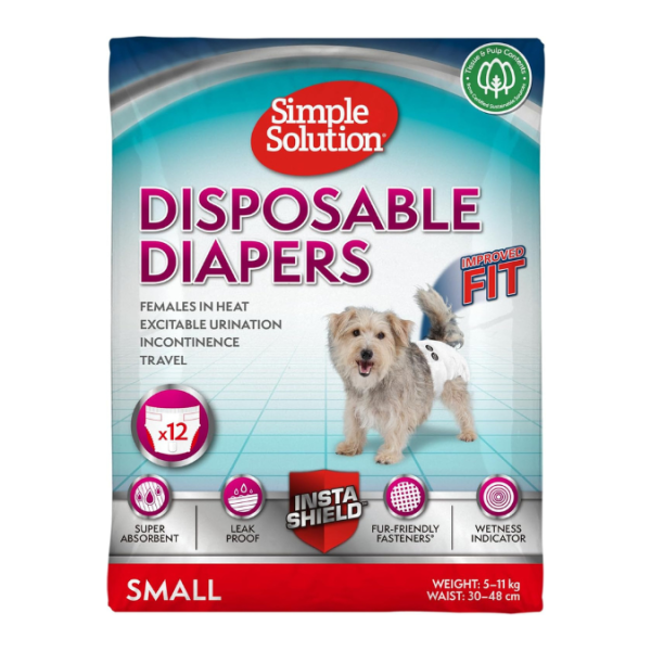 Simple Solution Small Diapers (38-48cm) for Female Dogs (5-11kg) 12 per pack