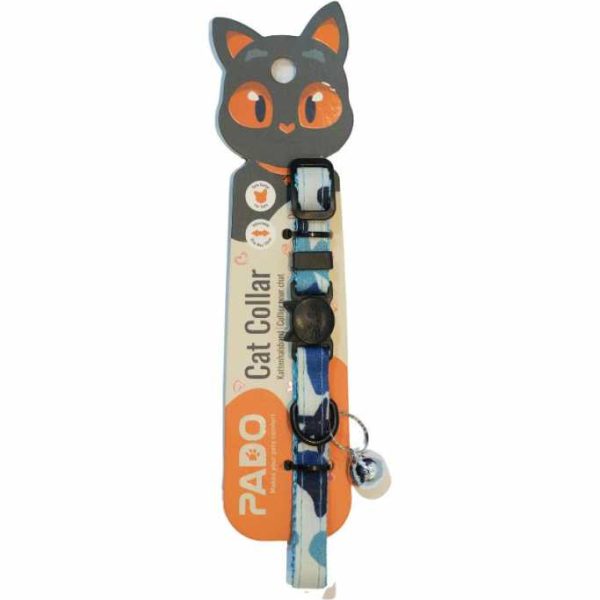 Pado Cat Collar 60 adjustable 10mm x 18-28cm with safety buckle and bell