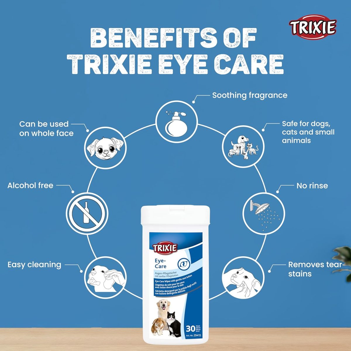 Trixie Eye Care Wipes for Dogs & Cats 30pcs