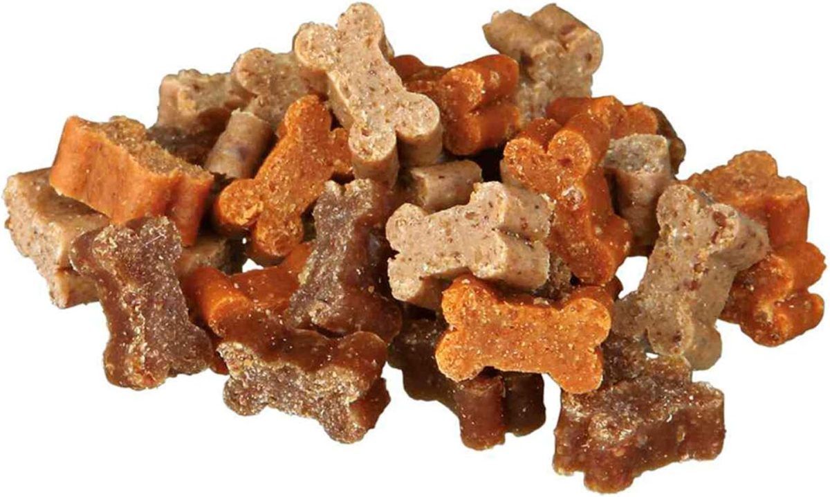 Trixie Soft Snack Mini Bones Dog Treats 500G – Resealable Bucket with Bone-Shaped Treats