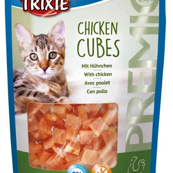 trixie premio chicken cubes cat treats 50g