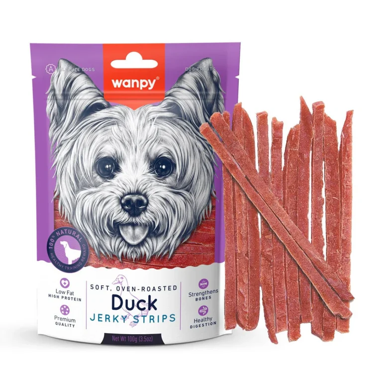 Wanpy Soft Duck Jerky Strips for Dogs – 100g Pack – Natural, High Protein Dog Treat
