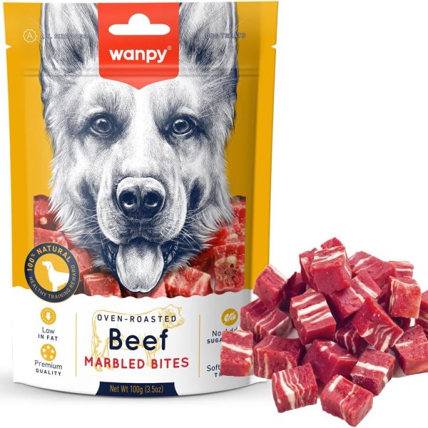 Wanpy Beef Marbled Bites for Dogs – 100g Natural Treats