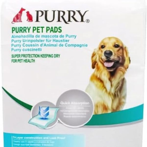Purry Pet Training Pads 60x60cm Leakproof 5 Layer Pack of 30