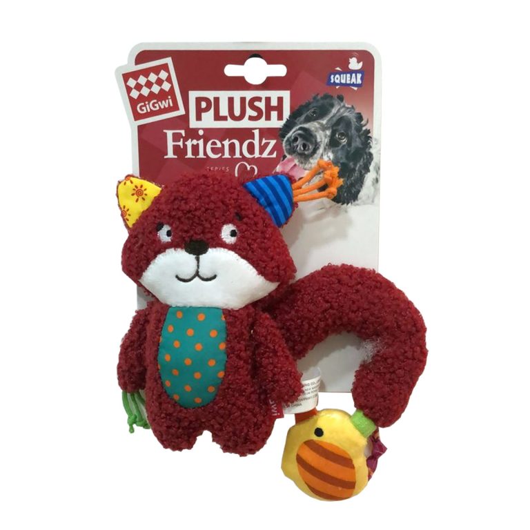 Plush Friendz Squirrel Dog Toy with Squeaker and Crinkle
