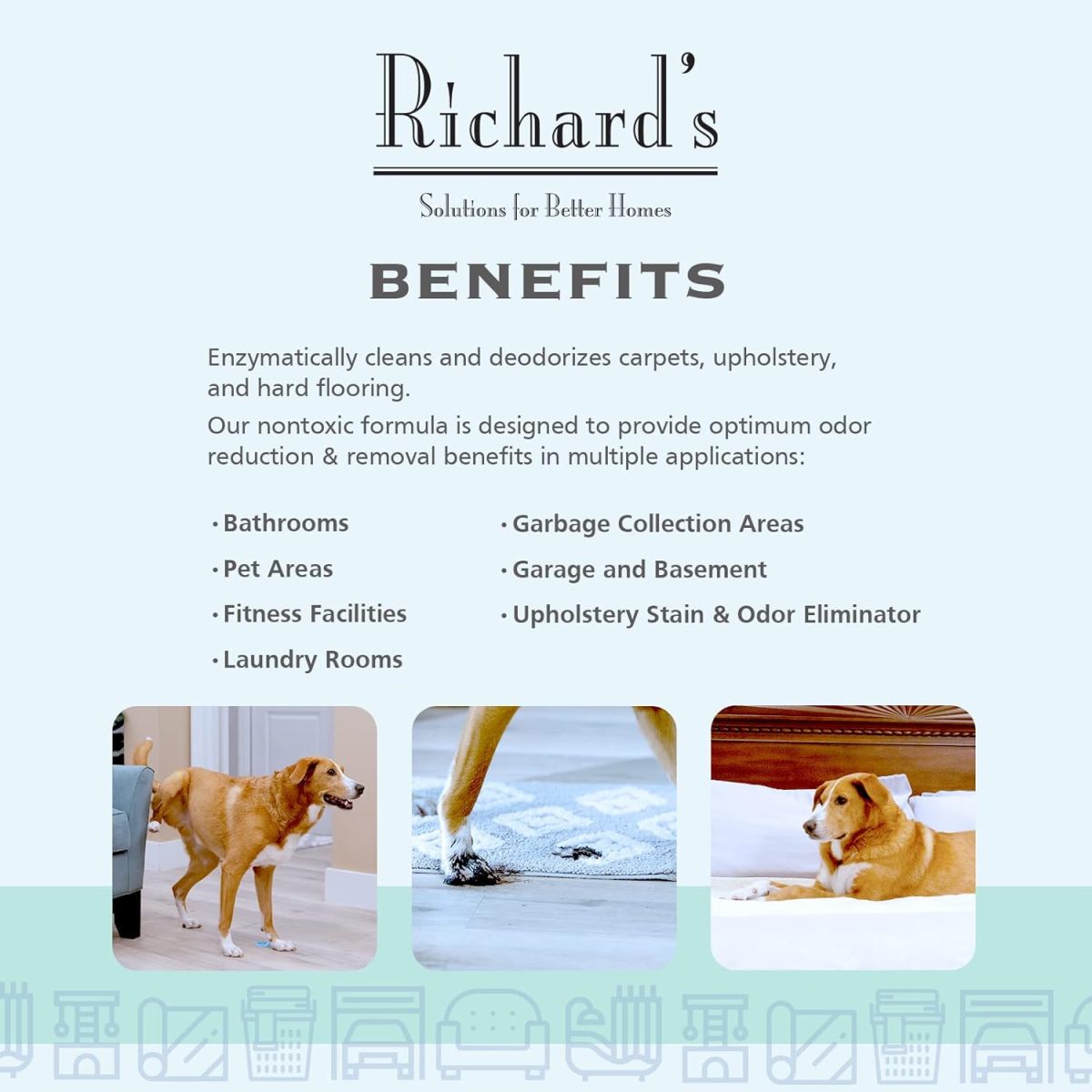 Synergy Labs Richard's Organics Carpet & Upholstery Stain Remover 946ml – Natural Enzyme Cleaner
