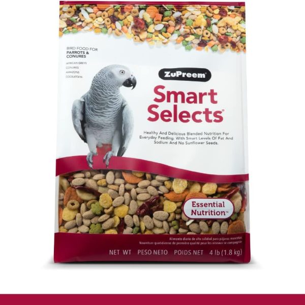 ZuPreem Smart Selects Parrots & Conures 4lb – Premium Bird Food