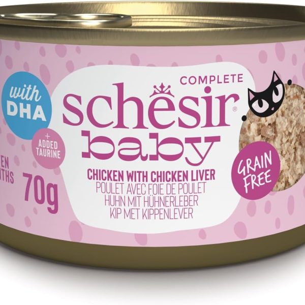 Schesir Baby Kitten Wholefood Chicken With Chicken Liver 70g - Wet food for kittens