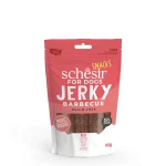 Schesir Grain-Free Dog Snacks Jerky 145g – BBQ Beef flavor natural grain-free dog treats in resealable pack.