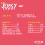 Schesir Grain-Free Dog Snacks Jerky 145g – BBQ Beef flavor natural grain-free dog treats in resealable pack.