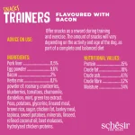 Schesir Dog Snacks Trainers Soft & Chewy 283g - Bacon. Bite-sized, soft training treats with real bacon, grain-free, no artificial colors or preservatives.