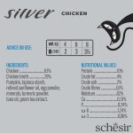 Schesir Silver Mousse Senior Cat Chicken 80g, grain-free mousse, senior cat food, soft texture for easy digestion.