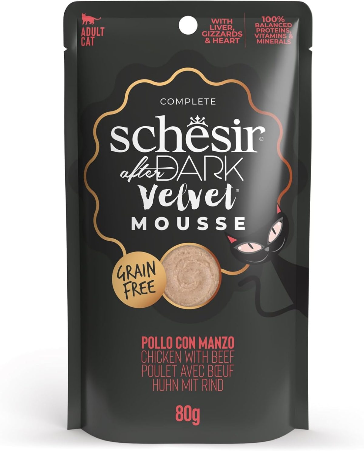 Schesir Velvet Mousse Cat Chicken With Beef 80g
