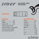 Schesir Silver Mousse Senior Cat Salmon and Chicken 80g – grain-free, natural, easy-to-digest wet cat food for healthy aging in senior cats.