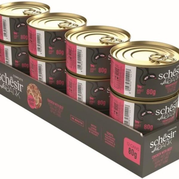 Schesir After Dark Patè Cat Food - Chicken with Beef 80g