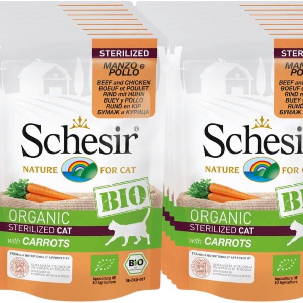 Schesir Bio Organic Beef and Chicken Cat Food with Carrots 85g