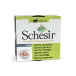 Schesir Cat Wet Food Tuna with Mahi 85g pouch, sustainably sourced cat food with tuna and mahi fillets, protein-rich and natural recipe.