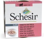 Schesir Cat Wet Food Tuna with Red Mullet 85g pouch, natural wet cat food with high protein and omega fatty acids.