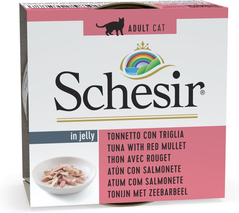 Schesir Cat Wet Food Tuna with Red Mullet 85g pouch, natural wet cat food with high protein and omega fatty acids.