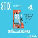 Schesir Stix Cat Treats Salmon Cream 6x15g – creamy natural salmon treats in convenient sachets for cats.