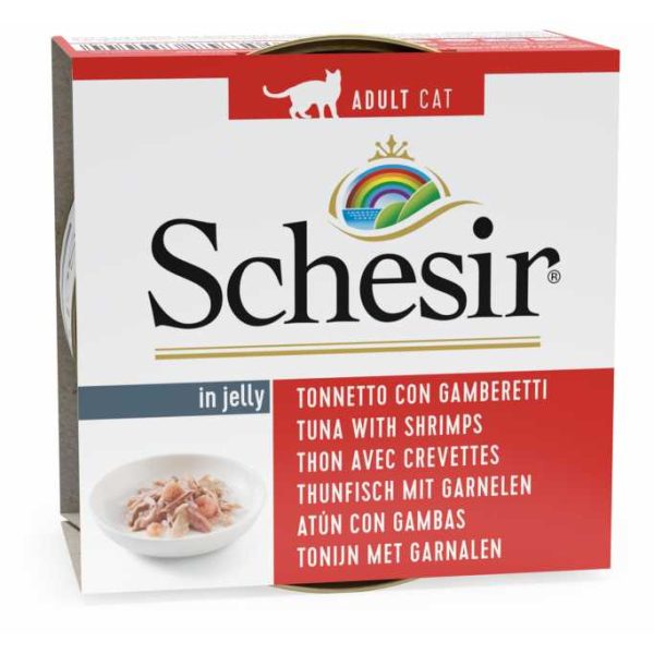 Schesir Cat Wet Food Tuna with Shrimps 85g pouch – premium natural cat food