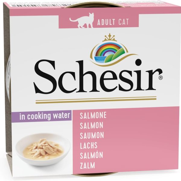 Schesir Salmon Wet Food Natural Style 85g pouch, box of 14 – premium natural cat food