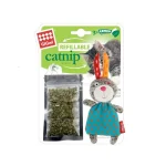 Refillable Catnip Rabbit toy with 3 catnip teabags in ziplock bag