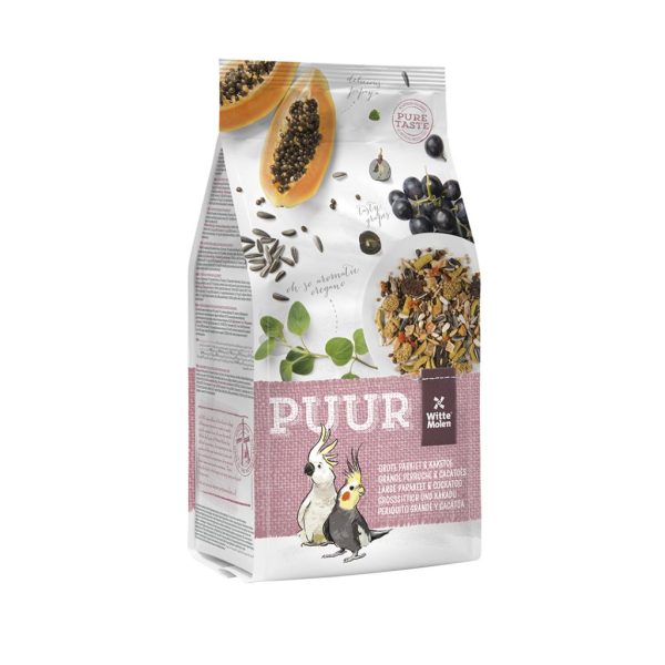 Witte Molen Puur Large Parakeet & Cockatoo Food 750g – natural seed blend for exotic birds