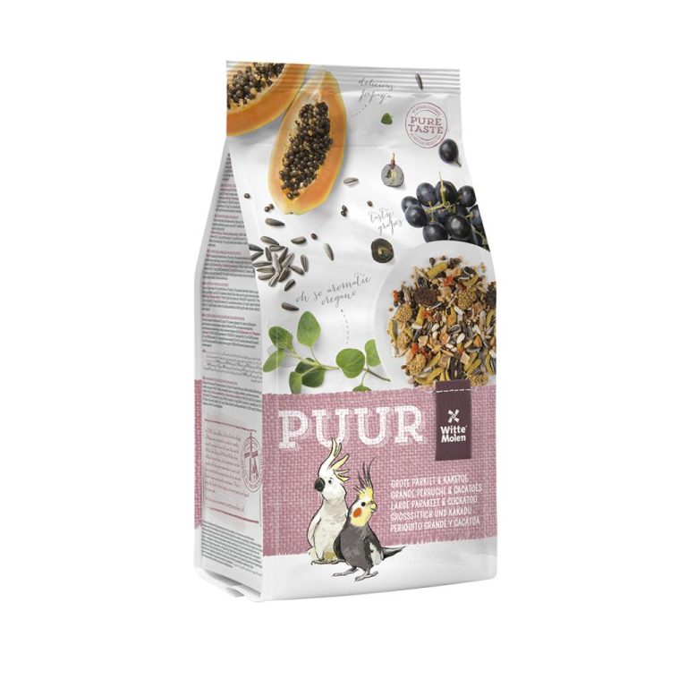Witte Molen Puur Large Parakeet & Cockatoo Food 750g – natural seed blend for exotic birds