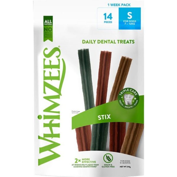 Whimzees Stix Small Dog Dental Chews 14-pack – natural grain-free oral care for small dogs