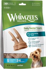 Whimzees Occupy Antler Small Dog Dental Chews – 24pcs pack of natural grain-free chews for dental health