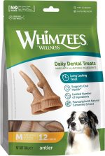 Whimzees Antler Dental Chews for Medium Dogs – 12 pieces pack