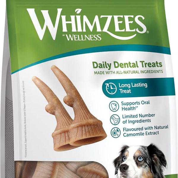 Whimzees Antler Dental Chews for Medium Dogs – 12 pieces pack