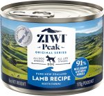 ZIWI Peak Lamb Recipe Wet Dog Food 185g can with fresh lamb and natural ingredients