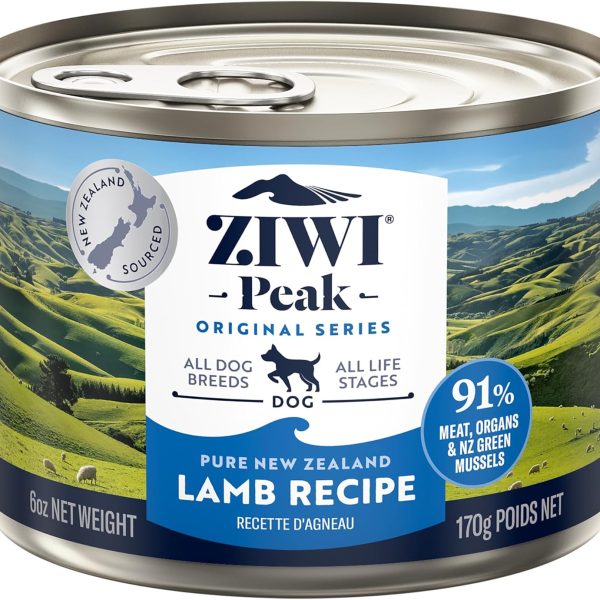 ZIWI Peak Lamb Recipe Wet Dog Food 185g can with fresh lamb and natural ingredients