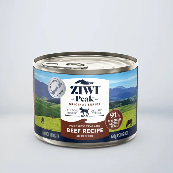 ZIWI Peak Beef Recipe Wet Dog Food 170g can with natural ingredients