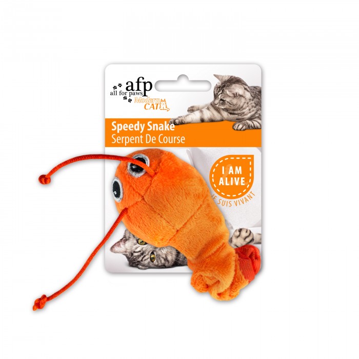Speedy Snake Orange Cat Toy – Crinkle, Catnip & Interactive Fun