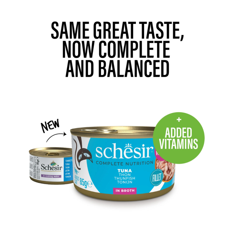 Schesir Wet Food with Tuna Fillet in Broth for Adult Cats 85 gr
