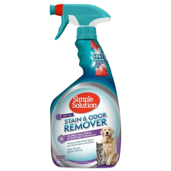 Simple Solution Pet Stain & Odor Remover – Floral Fresh Scent, 32 oz bottle