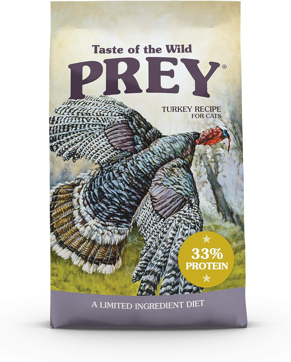 074198613694 Taste of the Wild Prey Turkey Dry Cat Food 2.72kg Bag