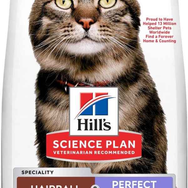 Hill’s Science Plan Hairball & Perfect Coat Adult Dry Cat Food with Chicken (1.5kg)