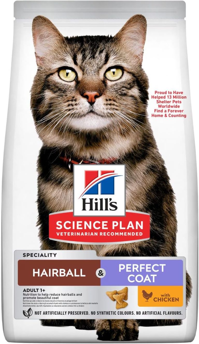 Hill’s Science Plan Hairball & Perfect Coat Adult Dry Cat Food with Chicken (1.5kg)