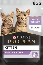 Purina Pro Plan Kitten Wet Cat Food Turkey in Gravy 10x85g pouches