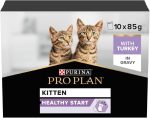 Purina Pro Plan Kitten Wet Cat Food Turkey in Gravy 10x85g pouches