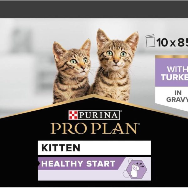 Purina Pro Plan Kitten Wet Cat Food Turkey in Gravy 10x85g pouches