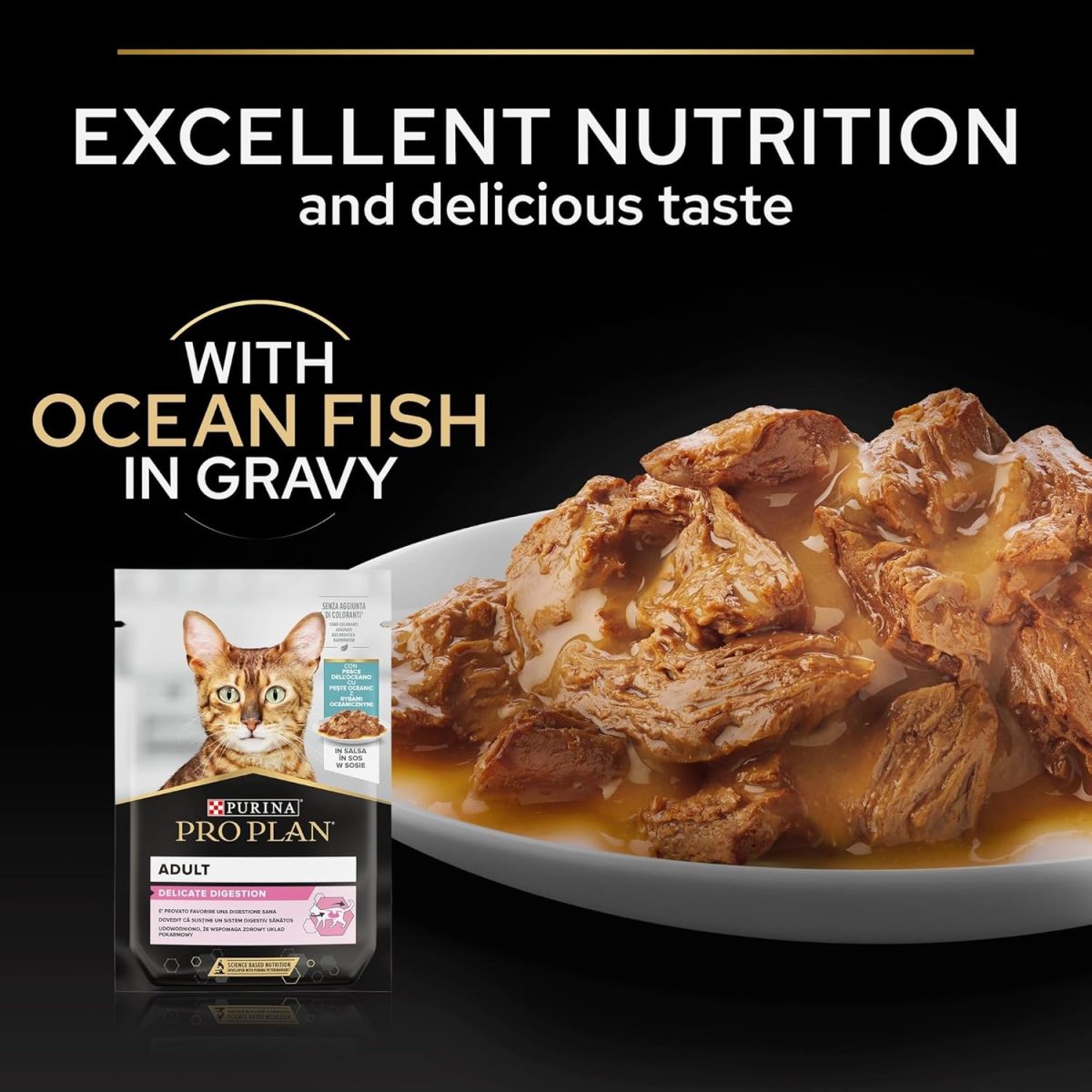 PRO PLAN Delicate Ocean Fish Wet Cat Food 85g pouch pack